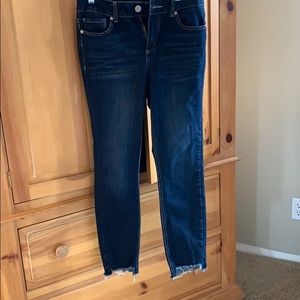 Dark wash skinny jeans